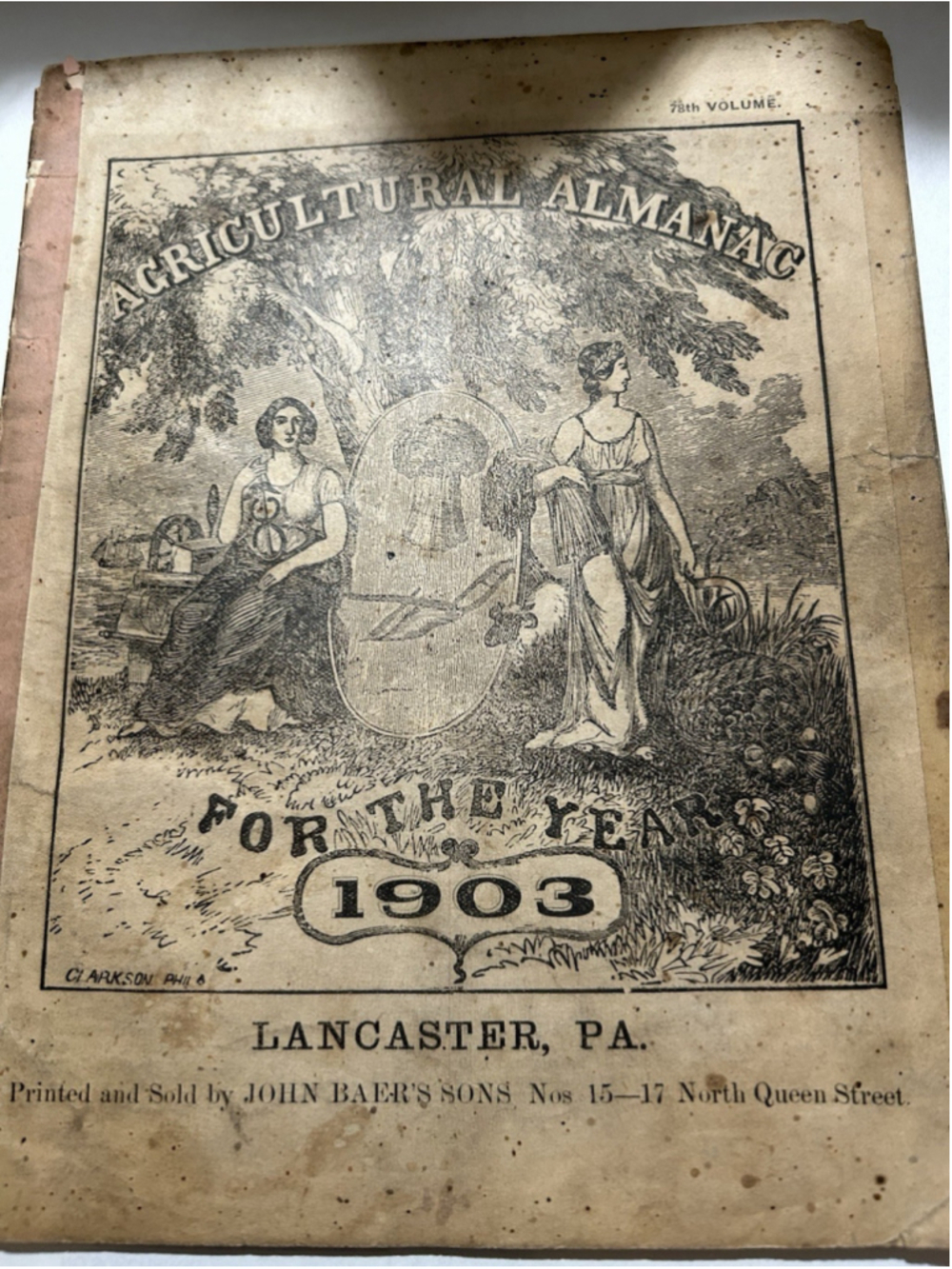 Agricultural Almanac 1903 Lancaster PA-John Baer's Sons 78th Volume